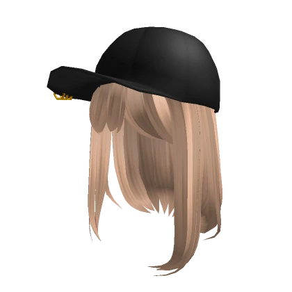 Medium Blode Hair with Black Cap