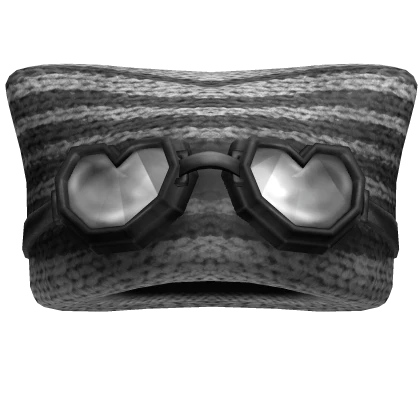 y2k cat beanie with heart goggles