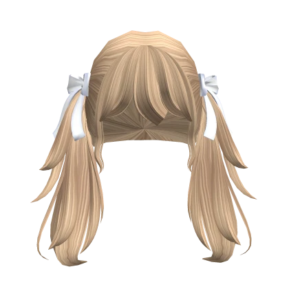 Cutesy Doll Bow Light Blonde Pigtails