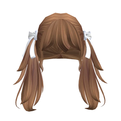 Cutesy Doll Bow Caramel Pigtails