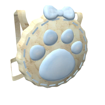 cute kawaii doll creme blue paw backpack ( 1.0 )