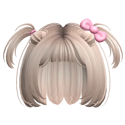 ♡ platinum kawaii bob small pigtails hair + bow