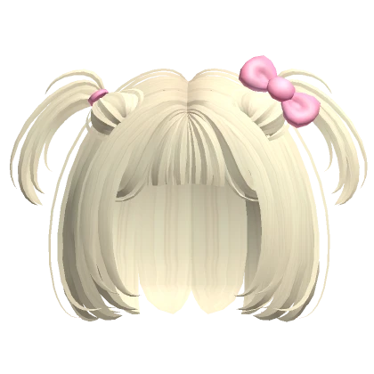 ♡ pastel blonde kawaii bob small pigtails hair+bow