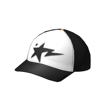 Black Y2K Star Trucker Cap 