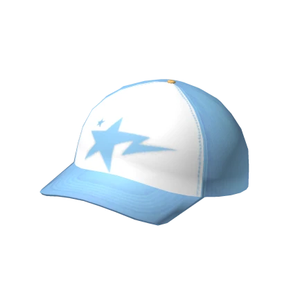 Baby Blue Y2K Star Trucker Cap  