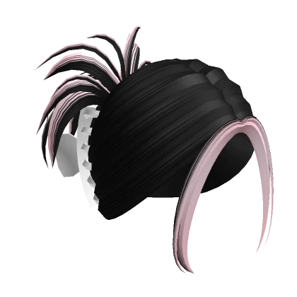 Two-Tone Y2K Clipped Summer Updo (Black & Pink)