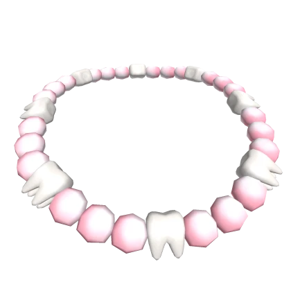 3.0 - Tooth Bead Necklace - Pink