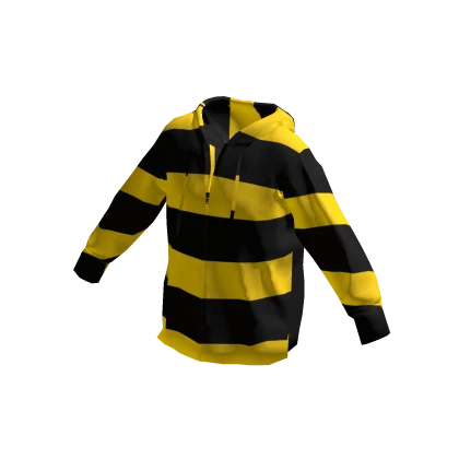 Bee Yellow striped black hoodie