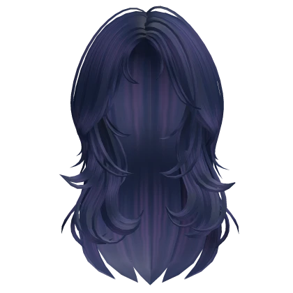 Mermaid Wolfcut Messy Layered Hair Navy Blue