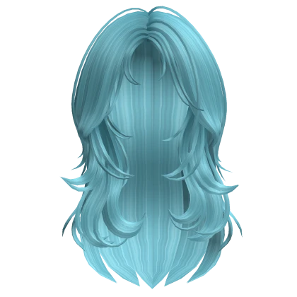 Mermaid Wolfcut Messy Layered Hair Blue