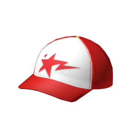 Red Y2K Star Trucker Cap  