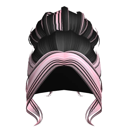 Two-Tone Messy Bun (Black & Pink)