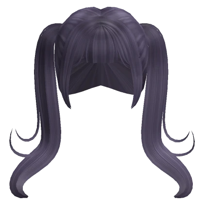 Curly Long Ponytails w Bangs Purple