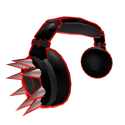 Red Spikey Headphones (Cartoony Outline)