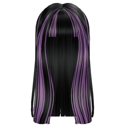 Black and Purple Long Straight Bang Hair