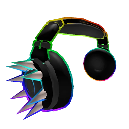 Spikey Headphones ( Rainbow Cartoony Outline )