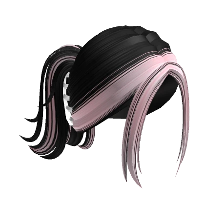 Two-Tone Y2K Clipped Ponytail (Black & Pink)