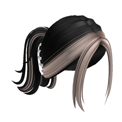 Two-Tone Y2K Clipped Ponytail (Black & Blonde)