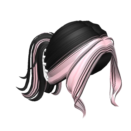 Two-Tone Clipped Ponytail (Black & Pink)