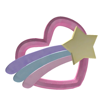 shooting star heart clip 