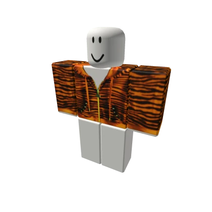 orange emo tiger print scene kid full body zip up