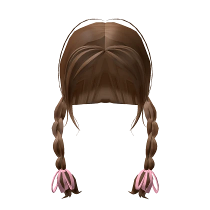 preppy brown bow braided pigtails