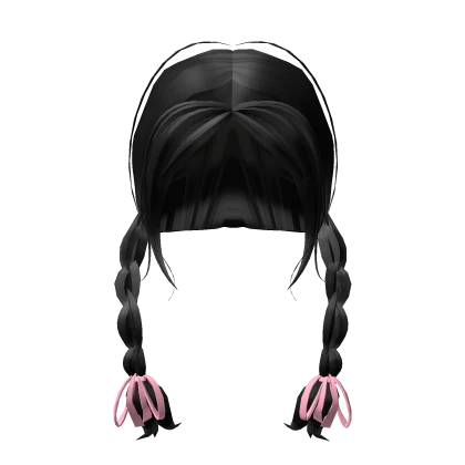 preppy black bow braided pigtails