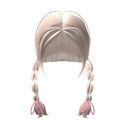 preppy blonde bow braided pigtails 