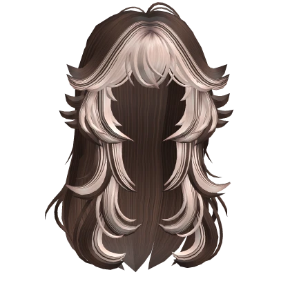 Two-Tone Anime Wolfcut Hair Brown & Blonde