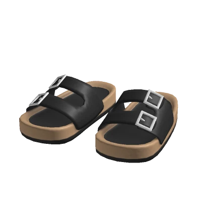 sandal shoes buckle black