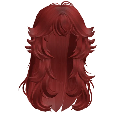 Anime Wolfcut Layered Messy Hair Red