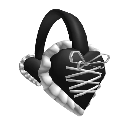 Y2K White & Black Laced Up Earmuffs