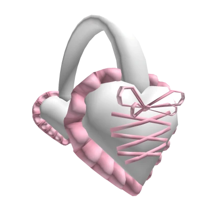 Y2K Pink & White Laced Up Earmuffs