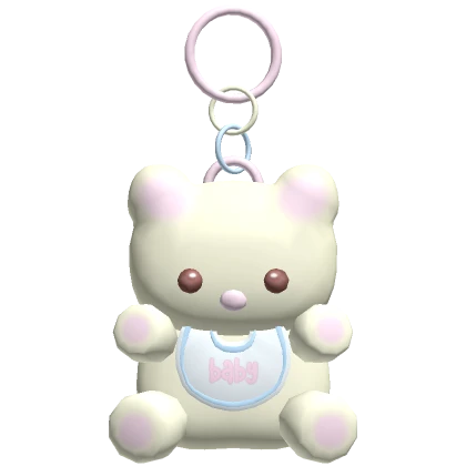 ♡ kawaii soft pastel baby bear keychain