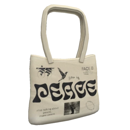 Y2K "PEACE" Shoulder Tote Bag (3.0)