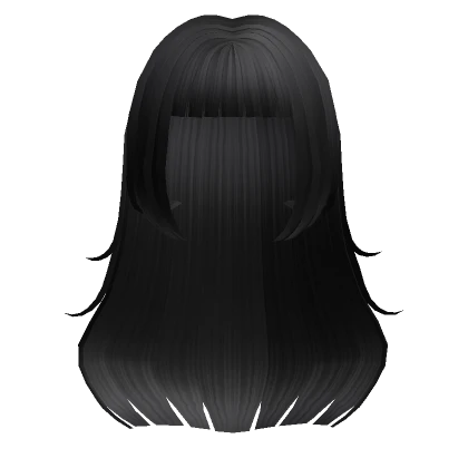 Black Straight Hime Cut