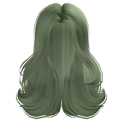 Casual Middle Part Hairstyle in Green