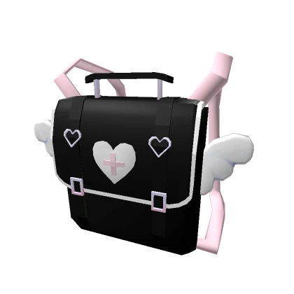 ୨୧ Kawaii Angel Nurse Pink Black backpack 3.0 