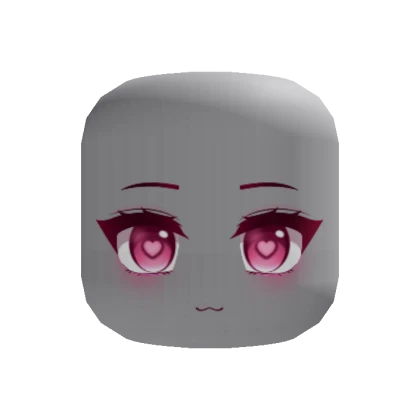 Pink Love Heart Cupid Eyes Kawaii Anime Cat Face