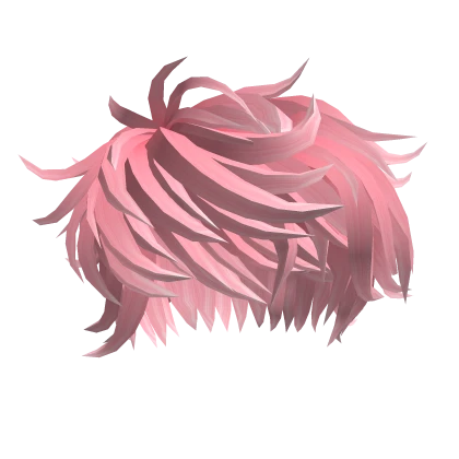 short anime messy pink hair