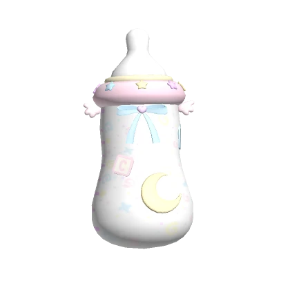 ♡ kawaii soft pastel baby milk bottle (face)