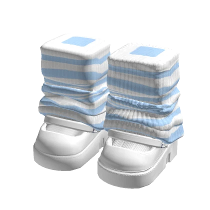 Doll Platform Shoes Blue Stripes