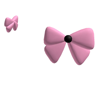 Barbie Pink & Black Cute Preppy Ribbon Hair Clips