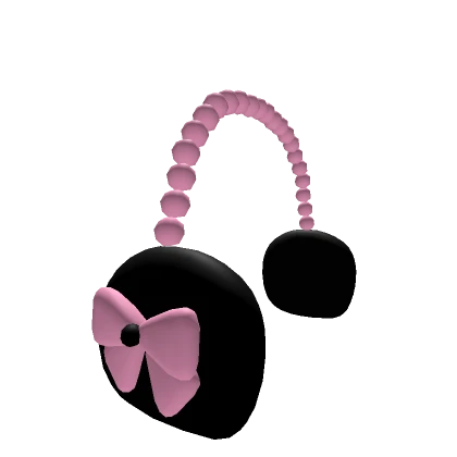 Barbie Pink & Black Cute Preppy Ribbon EarMuffs