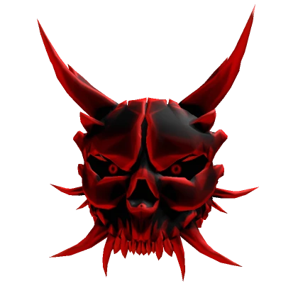 Shattered Red Oni Skull Mask