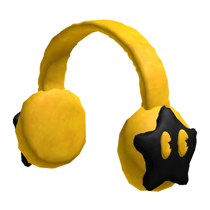 CUTE YELLOW / BLACK STAR EARMUFFS