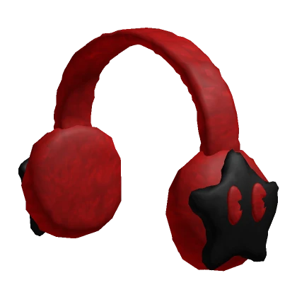 CUTE RED / BLACK STAR EARMUFFS