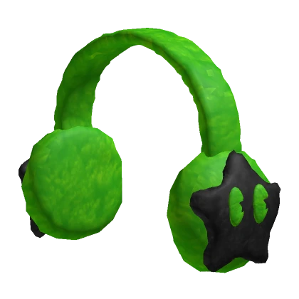 CUTE GREEN / GRAY STAR EARMUFFS