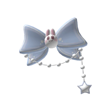 Kawaii blue bunny bow