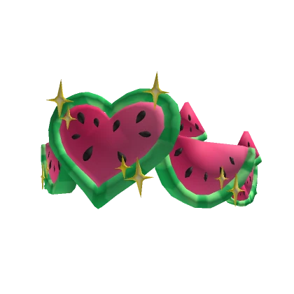 🍉Pink Watermelon Heart Sparkling Crown